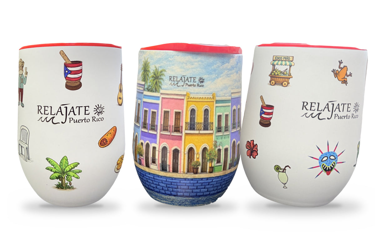 Relájate Puerto Rico 12oz Wine Tumbler – Coco Frío