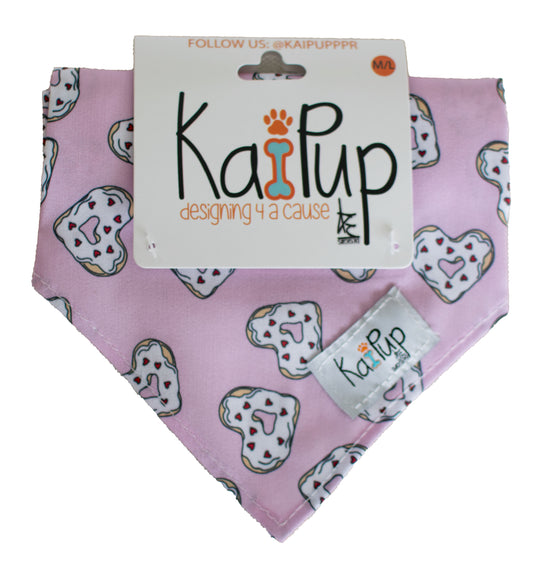 Kai Pup Limited Edition Valentines Bandanas - Heart Donuts