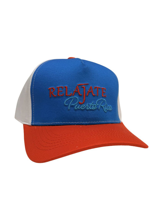 RELÁJATE Classic Hat – Blue & Red Limited Edition | Puerto Rico Statement Cap