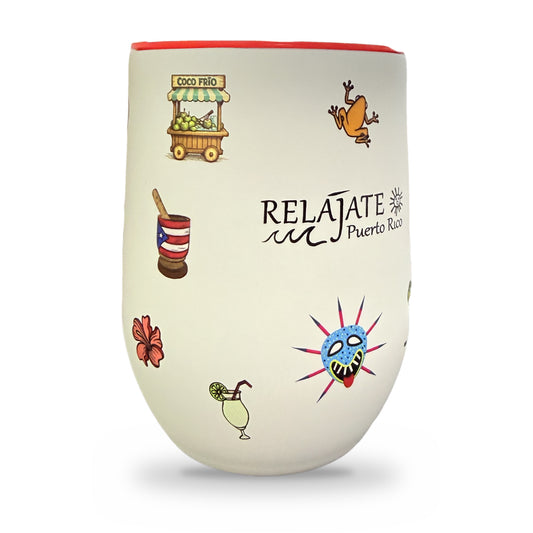 Relájate Puerto Rico 12oz Wine Tumbler – Coco Frío