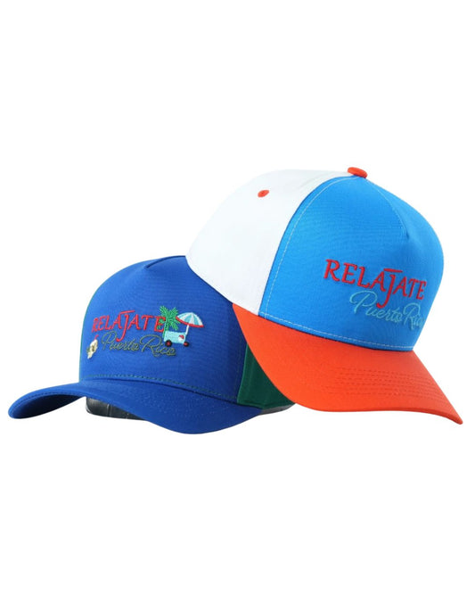 RELÁJATE Classic Hat – Blue & Red Limited Edition | Puerto Rico Statement Cap