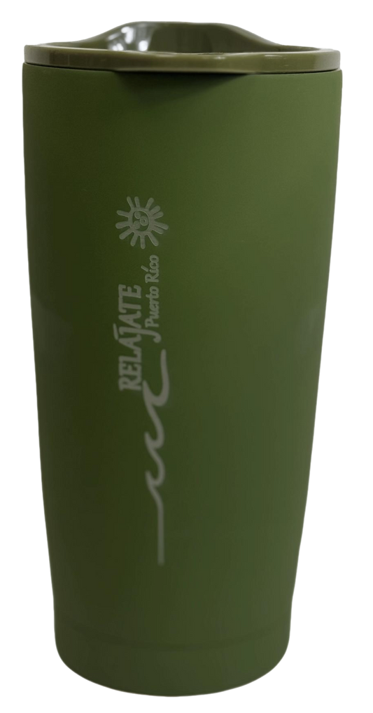 Relajate Puerto Rico 20oz Tumbler Green