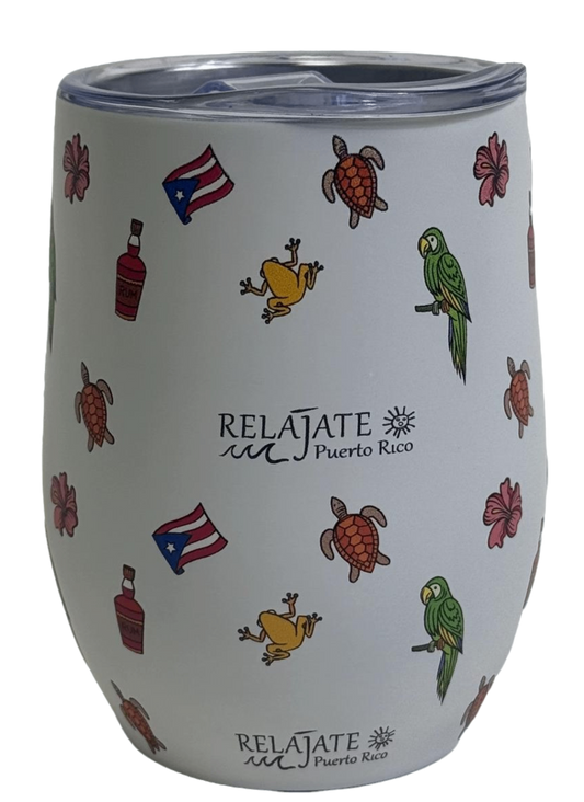 Relajate Puerto Rico wine Tumbler