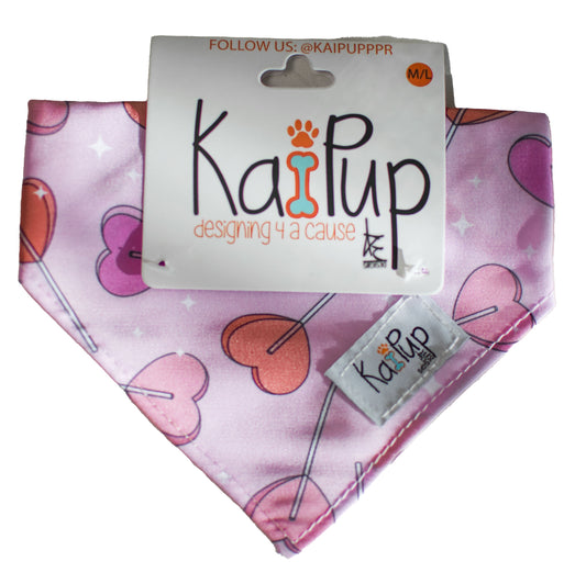 Kai Pup Limited Edition Valentines Bandanas - Lollipop Hearts