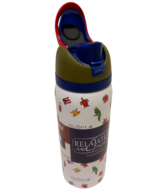 Tropical insulated bottle designed in Puerto Rico