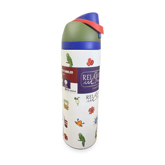 Relájate Puerto Rico 24 oz Sip Bottle - Íconos design