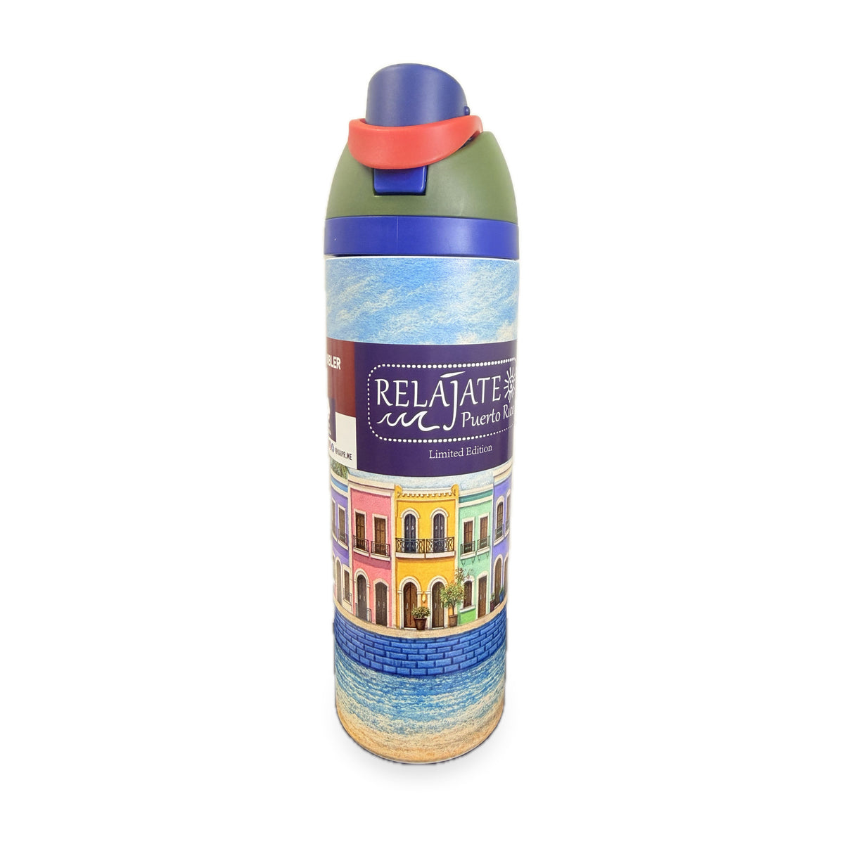 Relájate Puerto Rico 24 oz Sip Bottle - Viejo San Juan design